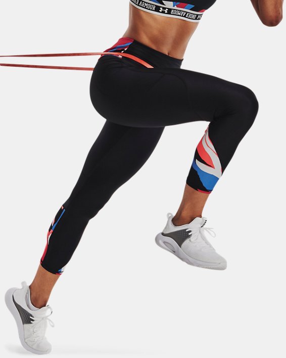 Damen HeatGear® No-Slip Waistband Ankle-Leggings, Black, pdpMainDesktop image number 0